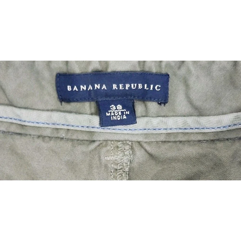 Banana Republic Cargo Shorts Mens Size 38 Green Cotton Preppy Casual Pockets